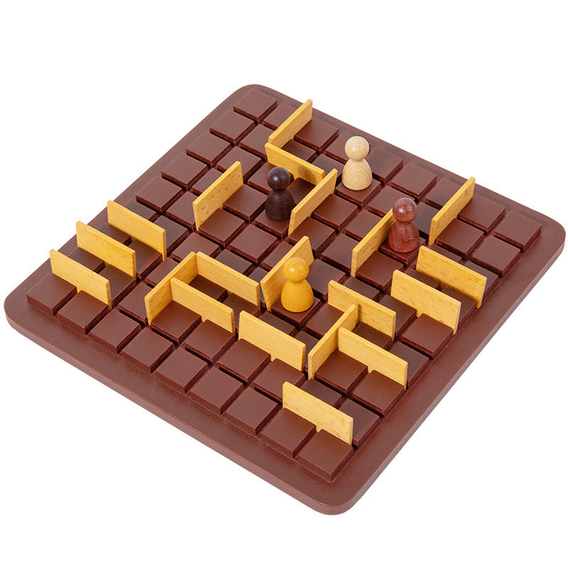 Wooden children's dual-player logic board game for multiple players, enhancing intelligence and stimulating thinking