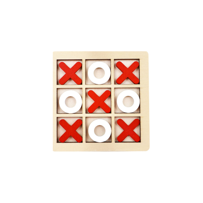 Wooden 9-square XO Tic-Tac-Toe Board Children's Toy for Parent-Child Logical Thinking Board Game