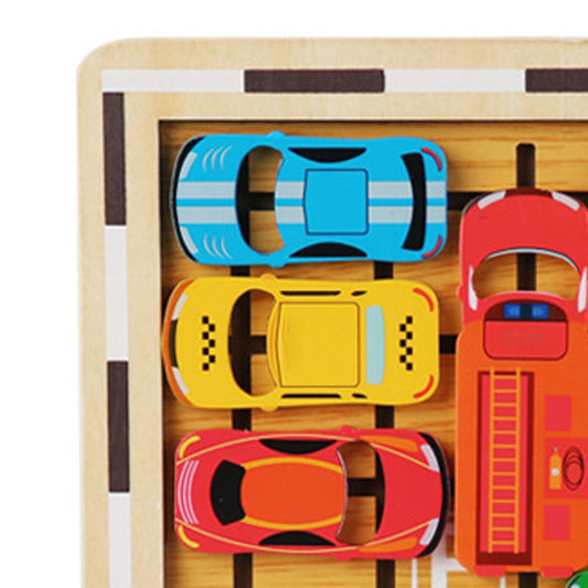 Movable cart maze game for children¡¯s cognitive and logical thinking training ¨C wooden toy for parent-child interaction