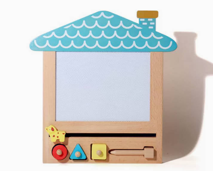Children's magnetic drawing doodle board, kindergarten educational writing board, baby early education wooden brush drawing board