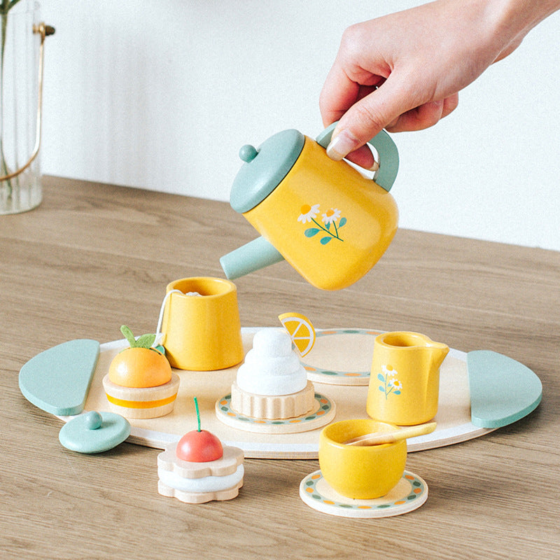 Children's simulation pretend play toy tea set