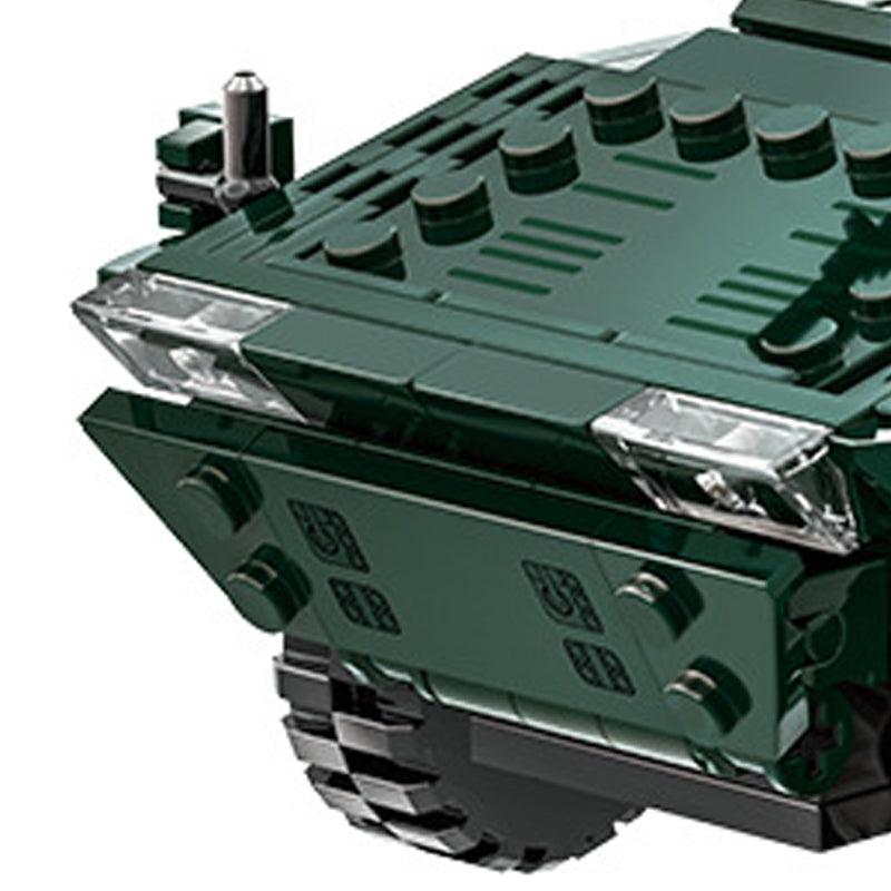 Children's building toy: small particle-powered mechanical military boomerang infantry combat vehicle