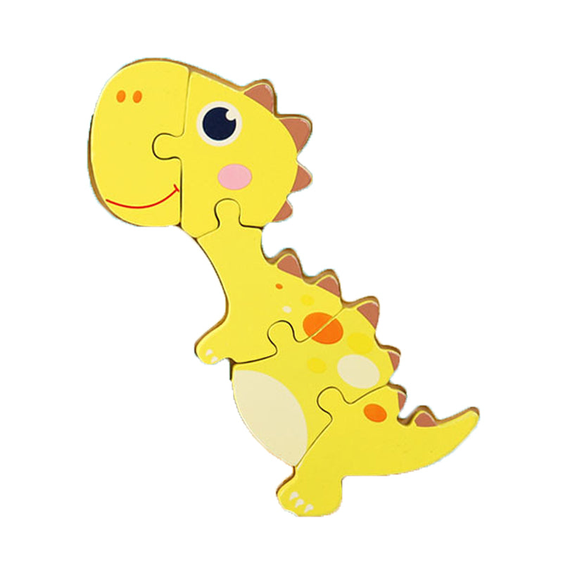 Wooden Early Education Cognitive Toy for Children ¨C Puzzle Pieces in Dinosaur and Animal Shapes, 3D Stereo Jigsaw