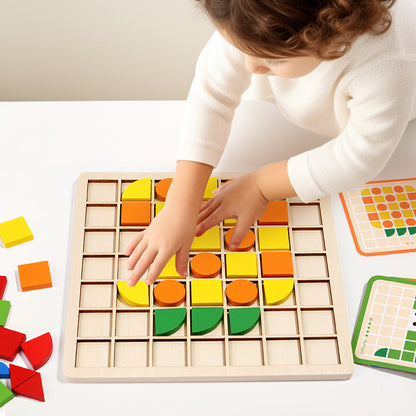 Wooden Early Education Mosaic 3D Puzzle Building Blocks Educational Toy
