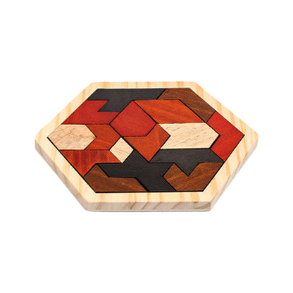 Wooden children¡¯s early education toy for logical thinking training ¨C hexagonal puzzle board with fun, versatile assembly options