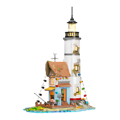 Marine Building Cottage Educational Toy: Creative, Retro Island Lighthouse Building Block Set
