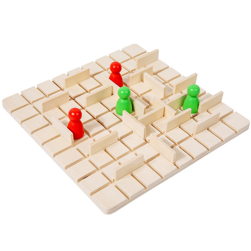 Wooden children's dual-player logic board game for multiple players, enhancing intelligence and stimulating thinking