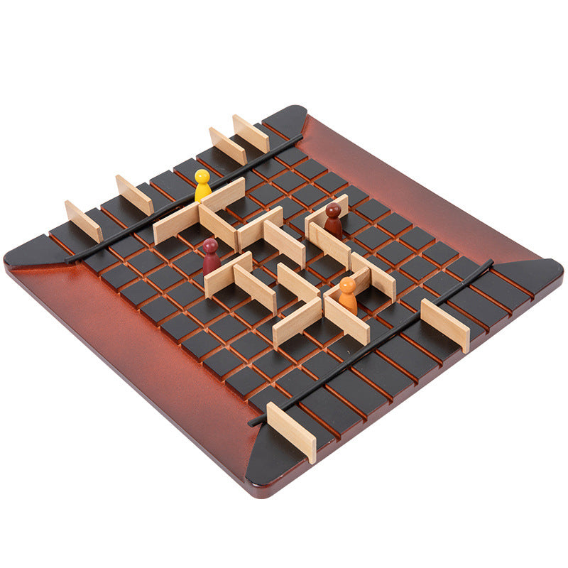 Wooden children's dual-player logic board game for multiple players, enhancing intelligence and stimulating thinking