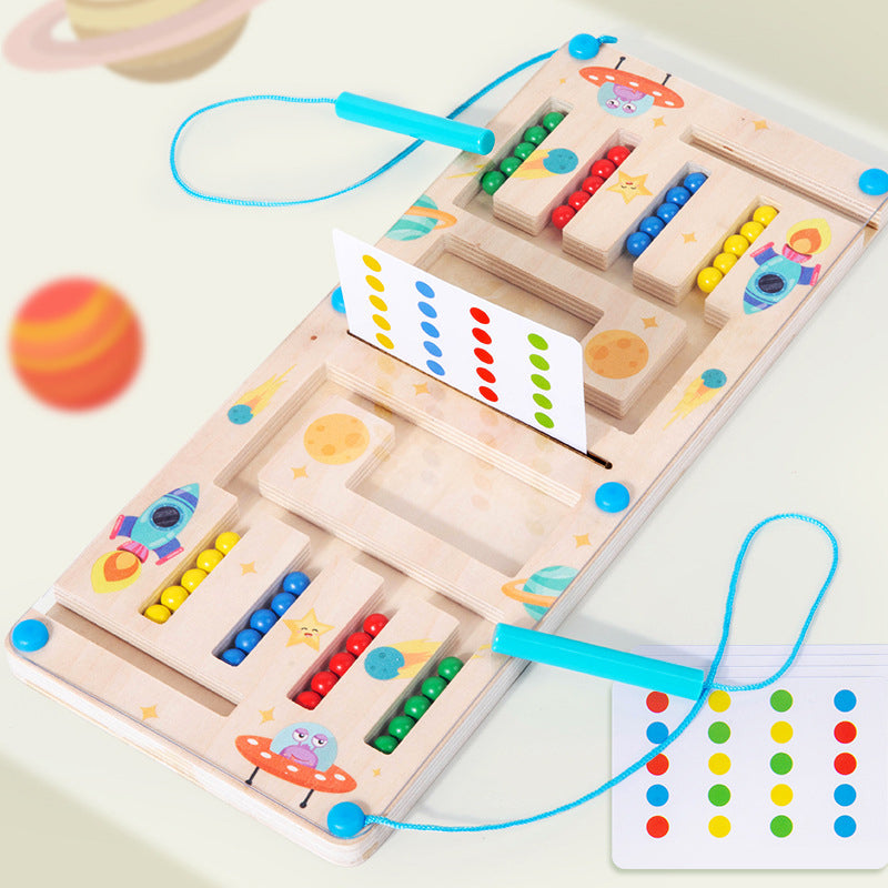 Children's Wooden Magnetic Four-Color Movement Chess Game for Logical Thinking Training and Competitive Board Game ¨C Educational Toy