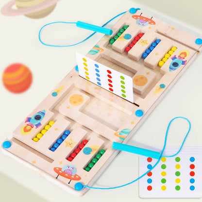 Children's Wooden Magnetic Four-Color Movement Chess Game for Logical Thinking Training and Competitive Board Game ¨C Educational Toy