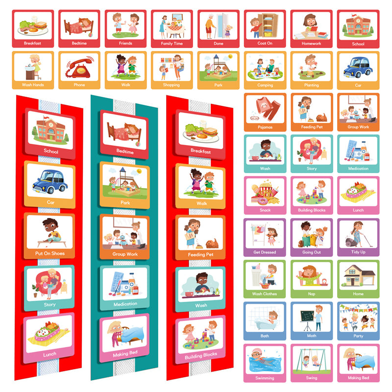 Children's Visual Time Chart, Non-verbal Communication, Visual Aids, Schedule Planning, Daily Cards