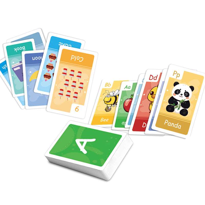 Baby Early Education Flashcards: Learning Cards for Colors, Numbers, Shapes, Animals, English Letters, and Words