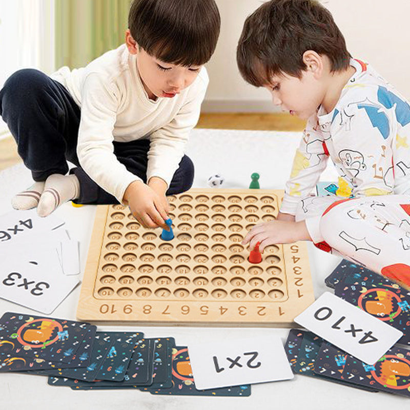 Children's early education tool: 99 multiplication table math teaching aid. Educational toy for elementary school students, featuring the 99 multiplication facts chart