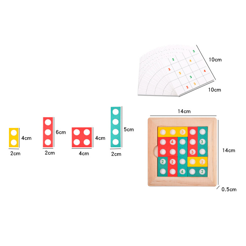 Children's wooden Tetris puzzle game for mathematical thinking and logical training ¨C educational toy for kindergartens