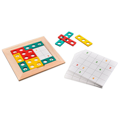 Children's wooden Tetris puzzle game for mathematical thinking and logical training ¨C educational toy for kindergartens