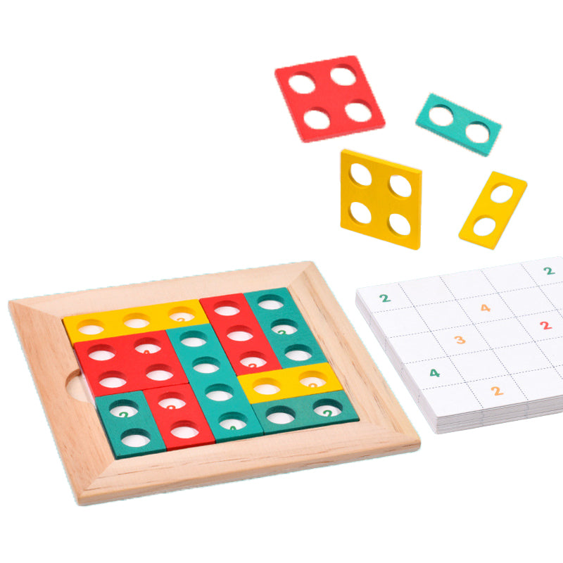 Children's wooden Tetris puzzle game for mathematical thinking and logical training ¨C educational toy for kindergartens