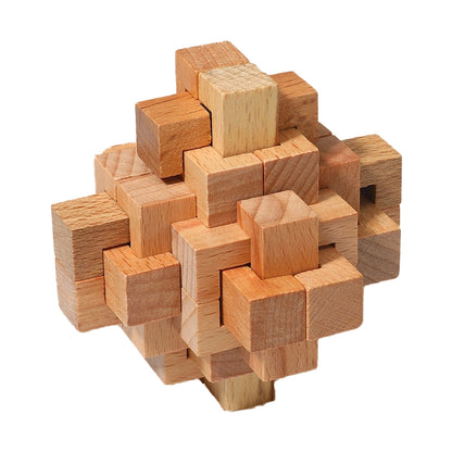 LuBan Lock Children¡¯s Educational Toy ¨C Early Learning Wooden Tangram Puzzle, Intelligence and Coordination Game, Wooden Jointed Gift Set