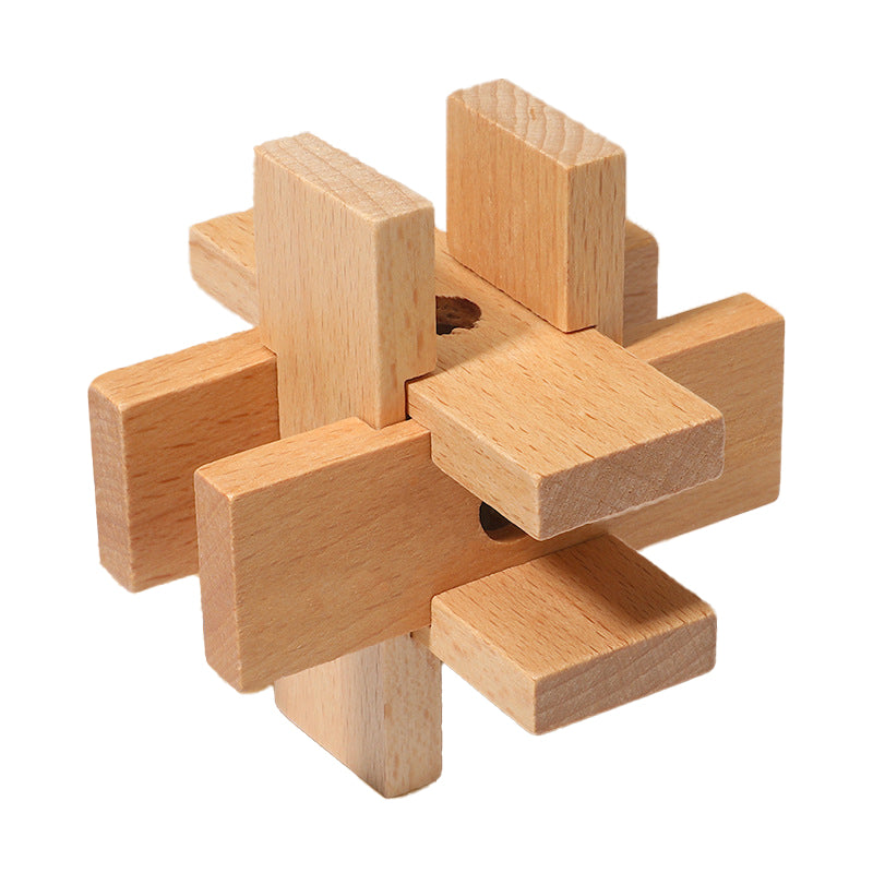 LuBan Lock Children¡¯s Educational Toy ¨C Early Learning Wooden Tangram Puzzle, Intelligence and Coordination Game, Wooden Jointed Gift Set