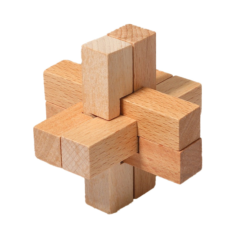 LuBan Lock Children¡¯s Educational Toy ¨C Early Learning Wooden Tangram Puzzle, Intelligence and Coordination Game, Wooden Jointed Gift Set