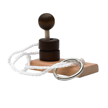 Wooden rope-solving educational toy series: pillar-based rope-solving and loop-unlocking toys for fun