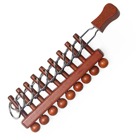 Educational toy for children to solve loops, unfasten buttons, and unlock interlocking closures