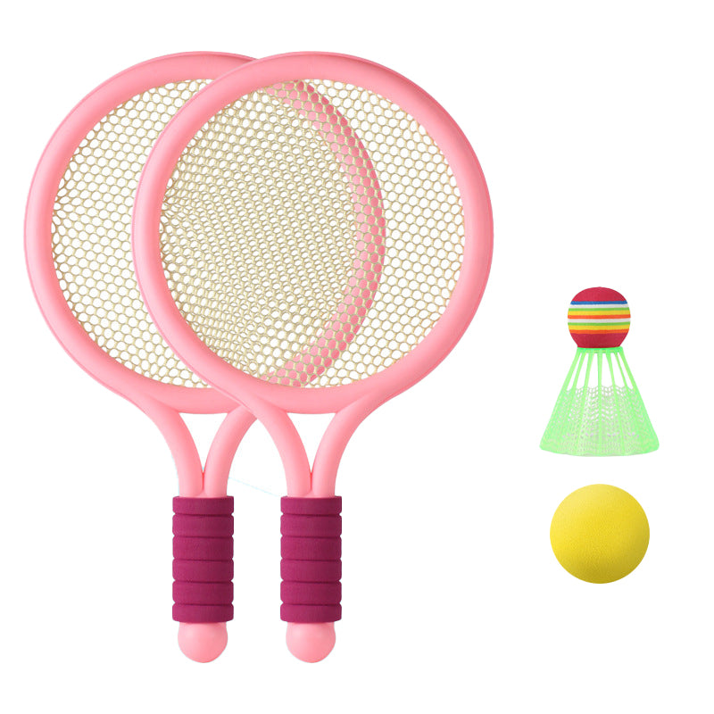 Children's badminton racket toy for outdoor sports and leisure; double-use tennis/racket badminton set suitable for both indoor and outdoor use