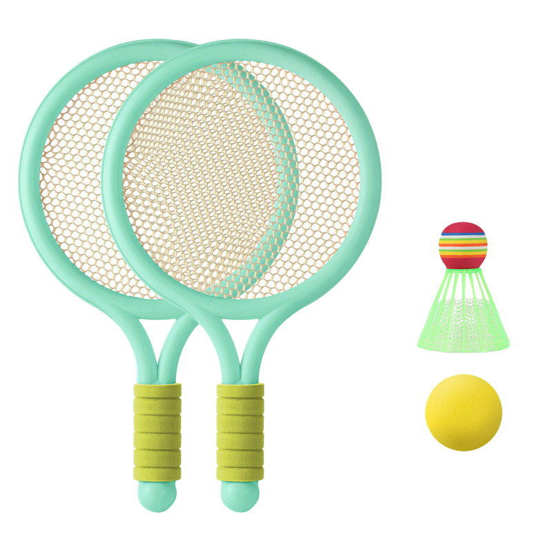 Children's badminton racket toy for outdoor sports and leisure; double-use tennis/racket badminton set suitable for both indoor and outdoor use