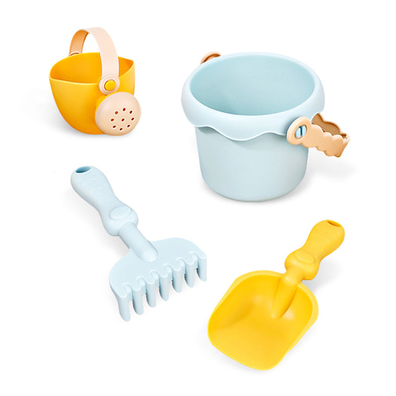 Children's beach toys, baby beach sand play set, sand shovel, bucket, hourglass, digging tool set, sandpit stroller