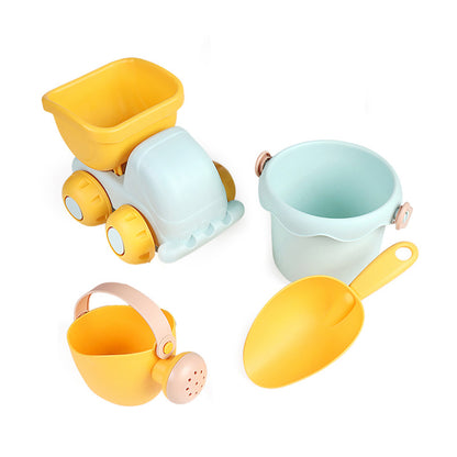 Children's beach toys, baby beach sand play set, sand shovel, bucket, hourglass, digging tool set, sandpit stroller