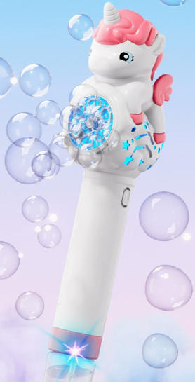 Automatic bubble machine toy for kids with light bubble wand