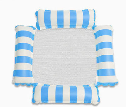 Inflatable floating mat outdoor foldable backrest net floating bed water supplies 4 tubes lounge floating bed