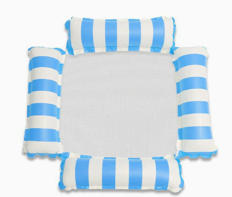 Inflatable floating mat outdoor foldable backrest net floating bed water supplies 4 tubes lounge floating bed