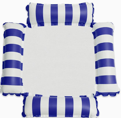 Inflatable floating mat outdoor foldable backrest net floating bed water supplies 4 tubes lounge floating bed
