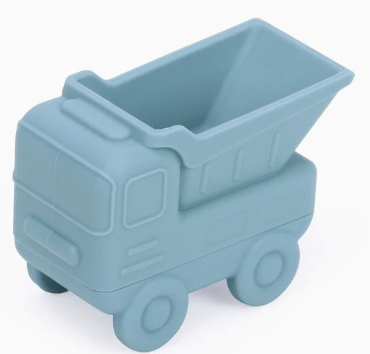 Kids silicone engineering vehicle bath toys baby floating water play toys for bathroom