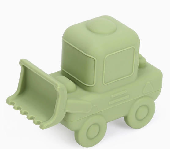 Kids silicone engineering vehicle bath toys baby floating water play toys for bathroom