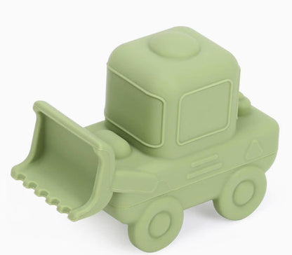 Kids silicone engineering vehicle bath toys baby floating water play toys for bathroom