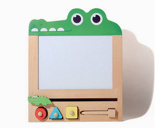 Children's magnetic drawing doodle board, kindergarten educational writing board, baby early education wooden brush drawing board