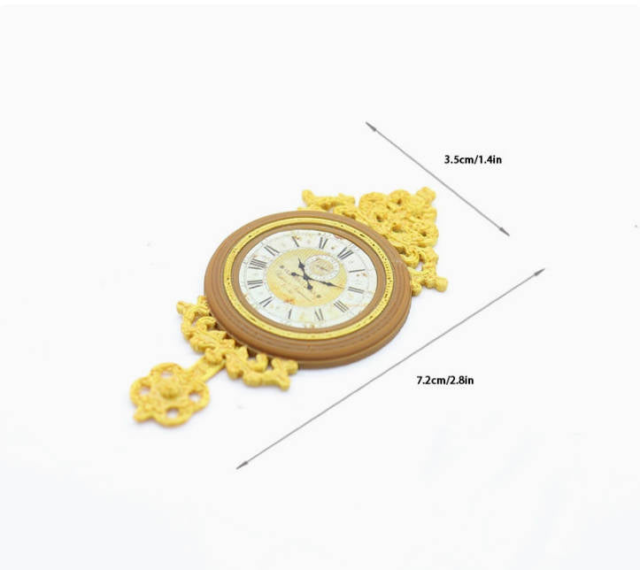 Children's pretend play miniature retro European wall clock mini living room retro clock