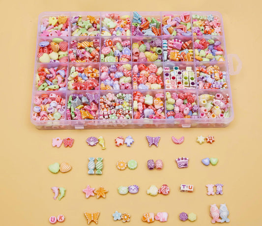 Children's beading educational toy, bead-threading craft kit, DIY bracelet and necklace for girls